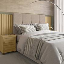 Cabeceira Estofada Extensível Casal/queen/king com 2 Mesas de Apoio 4 Gavetas Suiça