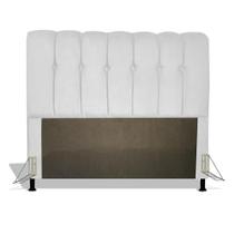 Cabeceira Estofada Florença 160 cm Para Cama Box Quarto Queen Size Luxo Sintético Branco