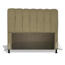 Cabeceira Estofada Florença 160 cm Para Cama Box Quarto Queen Size Luxo Suede Bege