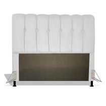 Cabeceira Estofada Florença 90 cm Para Cama Box Quarto Solteiro Luxo MV Estofados Sintético Branco