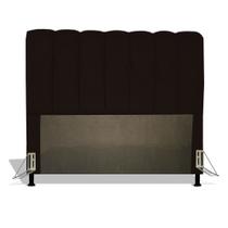 Cabeceira Estofada Florença 90 cm Para Cama Box Quarto Solteiro Luxo MV Estofados Suede Marrom