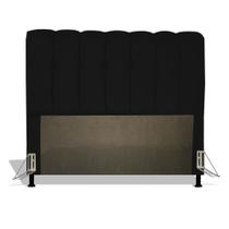 Cabeceira Estofada Florença 90 cm Para Cama Box Quarto Solteiro Luxo MV Estofados Suede Preto