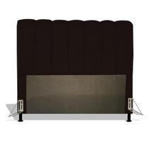 Cabeceira Estofada Florença 90 cm Para Cama Box Quarto Solteiro Luxo Suede Marrom