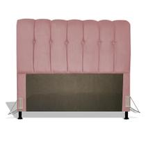 Cabeceira Estofada Florença 90 cm Para Cama Box Quarto Solteiro Luxo Suede Rose