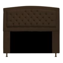 Cabeceira Estofada Geovana 140cm Casal Capitonê material sintético Marrom - Damaffê Móveis Cabeceira Estofada Geovana 140cm Casal Capitonê material sintético Marrom - Damaffê Móveis