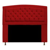 Cabeceira Estofada Geovana 160 cm Queen Size Com Capitonê Suede Vermelho - Damaffê Móveis