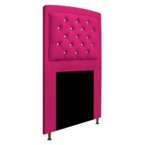 Cabeceira Estofada Geovana 90cm para Cama Solteiro com Strass Capitonê Tecido Sintético Pink - KDAcanto Móveis