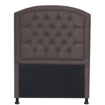 Cabeceira Estofada Geovana com Capitonê para Cama Box Solteiro 90cm material sintético Marrom Cabeceira Estofada Geovana com Capitonê para Cama Box Solteiro 90cm material sintético Marrom