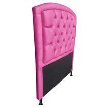 Cabeceira Estofada Geovana com Capitonê para Cama Box Solteiro 90cm Tecido Sintético Pink