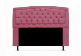 Cabeceira Estofada Geovana Para Cama Box Casal 140 cm Suede Rosa Barbie - DL Decor