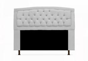 Cabeceira Estofada Geovana Para Cama Box Solteiro 90 cm Suede Branco