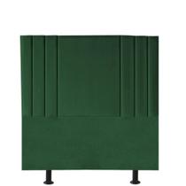 Cabeceira Estofada Grécia 100 cm Solteiro Quarto para Cama Box Suede Verde - Damaffê Móveis