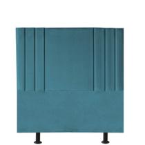 Cabeceira Estofada Grécia 100cm Solteiro Para Cama Box Quarto Suede Azul Turquesa - Ahazzo Móveis