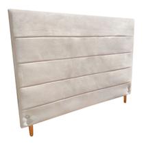 Cabeceira Estofada Helena para Cama Box Casal Queen Size Suede Bege 158cm JBF