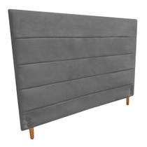 Cabeceira Estofada Helena para Cama Box Casal Queen Size Suede Cinza Grafite 158cm JBF