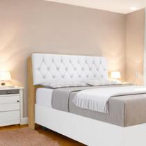 Cabeceira Estofada Ísis Queen Naturalle com Capitonê Branco Cabeceira Estofada Ísis Queen Naturalle com Capitonê Branco