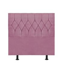 Cabeceira Estofada Istambul Capitonê 100 cm Solteiro Quarto para Cama Box Suede Rosa Bebê - Damaffê Móveis