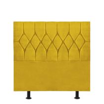 Cabeceira Estofada Istambul Capitonê 100cm Solteiro Box Quarto material sintético Amarelo - Gat Magazine