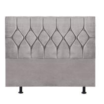 Cabeceira Estofada Istambul Capitonê 140 cm Casal Quarto para Cama Box Suede Cinza Claro - Damaffê Móveis Cabeceira Estofada Istambul Capitonê 140 cm Casal Quarto para Cama Box Suede Cinza Claro - Damaffê Móveis