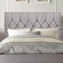 Cabeceira Estofada Istambul Capitonê 140cm Casal Box Quarto Suede Cinza Claro - Gat Magazine