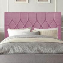 Cabeceira Estofada Istambul Capitonê 140cm Casal Box Quarto Suede Rosa Bebê - Gat Magazine