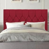 Cabeceira Estofada Istambul Capitonê 160 cm Queen Size Quarto para Cama Box material sintético Vermelho - Damaffê Móveis