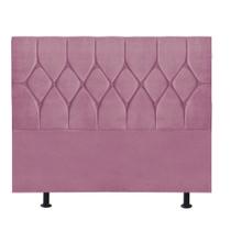 Cabeceira Estofada Istambul Capitonê 160 cm Queen Size Quarto para Cama Box Suede Rosa Bebê - Damaffê Móveis