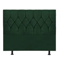 Cabeceira Estofada Istambul Capitonê 160 cm Queen Size Quarto para Cama Box Suede Verde - Damaffê Móveis