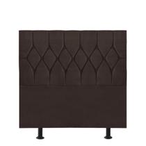 Cabeceira Estofada Istambul Capitonê 90 cm Solteiro Quarto para Cama Box Suede Marrom - Damaffê Móveis