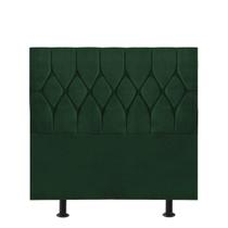 Cabeceira Estofada Istambul Capitonê 90cm Solteiro Box Quarto Suede Verde - Gat Magazine