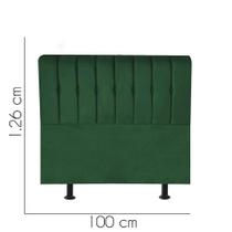 Cabeceira Estofada Kiara 100 cm Solteiro Quarto para Cama Box Suede Verde - Damaffê Móveis