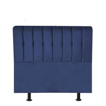 Cabeceira Estofada Kiara 100cm Solteiro Box Quarto Suede Azul Marinho - Gat Magazine