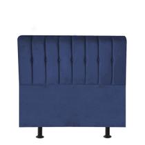 Cabeceira Estofada Kiara 100cm Solteiro Para Cama Box Quarto Suede Azul Marinho - Ahz Móveis