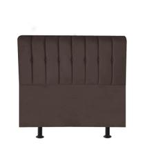 Cabeceira Estofada Kiara 120cm Viúva Solteirão Para Cama Box Quarto Suede Marrom - Ahazzo Móveis