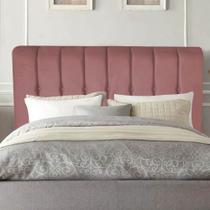 Cabeceira Estofada Kiara 160cm Queen Size Box Quarto Suede Rose Gold - Gat Magazine