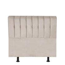 Cabeceira Estofada Kiara 90 cm Solteiro Quarto para Cama Box material sintético Bege - Damaffê Móveis Cabeceira Estofada Kiara 90 cm Solteiro Quarto para Cama Box material sintético Bege - Damaffê Móveis