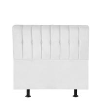 Cabeceira Estofada Kiara 90 cm Solteiro Quarto para Cama Box Suede Branco - Damaffê Móveis