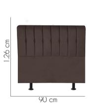 Cabeceira Estofada Kiara 90 cm Solteiro Quarto para Cama Box Suede Marrom - Damaffê Móveis