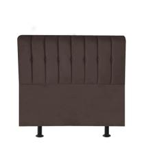 Cabeceira Estofada Kiara 90cm Solteiro Box Quarto Suede Marrom - Ahazzo Móveis