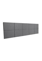Cabeceira Estofada King 10 Blocos Não é Segredo Suede Liso Cinza 195x60 Cabeceira Estofada King 10 Blocos Não é Segredo Suede Liso Cinza 195x60
