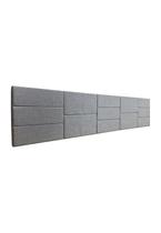 Cabeceira Estofada King 13 Blocos Não é Segredo Linho Cinza 195x60 Cabeceira Estofada King 13 Blocos Não é Segredo Linho Cinza 195x60