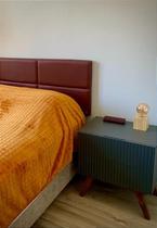 Cabeceira Estofada King 4 Blocos Não é Segredo material sintético Bordô 195x60