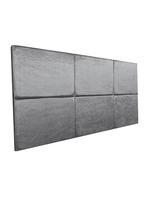 Cabeceira Estofada King 6 Blocos Não é Segredo Veludo Cristal Cinza 195x60