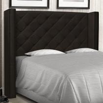 Cabeceira Estofada King Alteza no Box MDF material sintético Marrom Abmaza