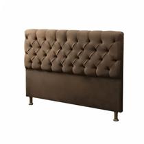 Cabeceira Estofada King Marrom 195cm - Fábrica de Tudo