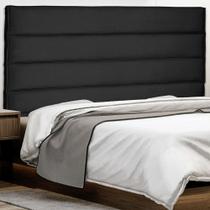 Cabeceira Estofada La Italian King Size no Box MDF Suede Preto Abmaza