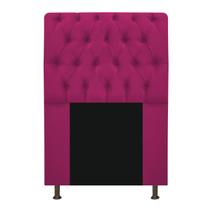 Cabeceira Estofada Lady 100 cm para Cama Solteiro com Capitonê Suede Pink - Damaffê Móveis