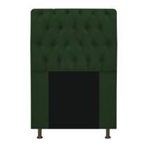 Cabeceira Estofada Lady 100 cm para Cama Solteiro com Capitonê Suede Verde - Damaffê Móveis