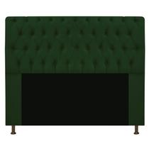 Cabeceira Estofada Lady 195 cm King Size Com Capitonê Suede Verde - Damaffê Móveis