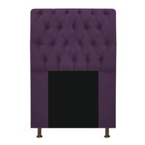 Cabeceira Estofada Lady 90 cm Solteiro Com Capitonê Suede Roxo - Damaffê Móveis